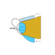 An illustration of a surgical mask layered underneath a cloth mask.